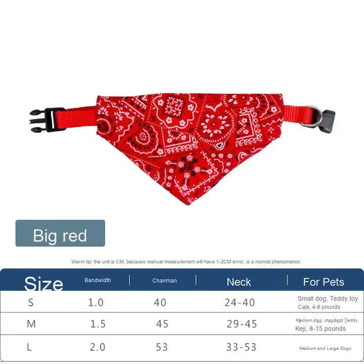 Adjustable Paisley Pet Bandana Collar – Dogs & Cats